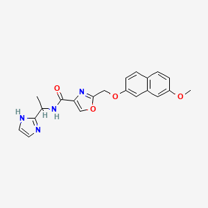 molecular formula C21H20N4O4 B5927140 N-[1-(1H-imidazol-2-yl)ethyl]-2-{[(7-methoxy-2-naphthyl)oxy]methyl}-1,3-oxazole-4-carboxamide 