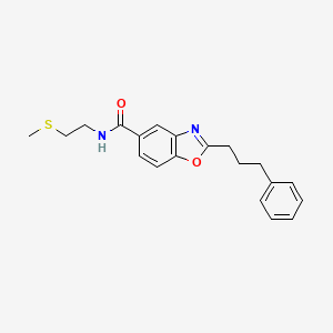 molecular formula C20H22N2O2S B5927200 N-[2-(methylthio)ethyl]-2-(3-phenylpropyl)-1,3-benzoxazole-5-carboxamide 
