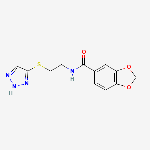 molecular formula C12H12N4O3S B5927319 N-[2-(2H-triazol-4-ylsulfanyl)ethyl]-1,3-benzodioxole-5-carboxamide 