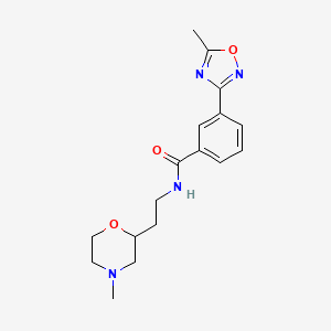 molecular formula C17H22N4O3 B5927383 N-[2-(4-methylmorpholin-2-yl)ethyl]-3-(5-methyl-1,2,4-oxadiazol-3-yl)benzamide 