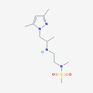 molecular formula C12H24N4O2S B5927413 N-(2-{[2-(3,5-dimethyl-1H-pyrazol-1-yl)-1-methylethyl]amino}ethyl)-N-methylmethanesulfonamide 