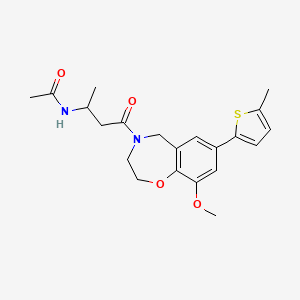 molecular formula C21H26N2O4S B5927463 N-{3-[9-methoxy-7-(5-methyl-2-thienyl)-2,3-dihydro-1,4-benzoxazepin-4(5H)-yl]-1-methyl-3-oxopropyl}acetamide 