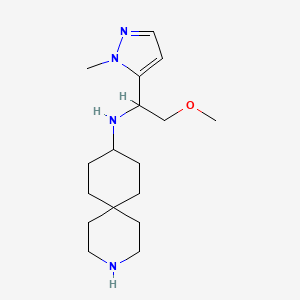 molecular formula C17H30N4O B5927486 N-[2-methoxy-1-(2-methylpyrazol-3-yl)ethyl]-3-azaspiro[5.5]undecan-9-amine 