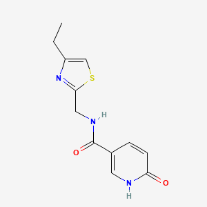 molecular formula C12H13N3O2S B5927493 N-[(4-ethyl-1,3-thiazol-2-yl)methyl]-6-oxo-1,6-dihydropyridine-3-carboxamide 