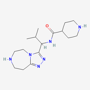 molecular formula C16H28N6O B5927499 N-[2-methyl-1-(6,7,8,9-tetrahydro-5H-[1,2,4]triazolo[4,3-d][1,4]diazepin-3-yl)propyl]piperidine-4-carboxamide 