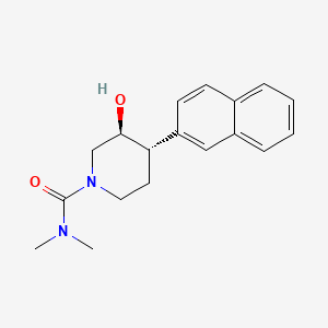 molecular formula C18H22N2O2 B5927509 (3S*,4S*)-3-hydroxy-N,N-dimethyl-4-(2-naphthyl)piperidine-1-carboxamide 
