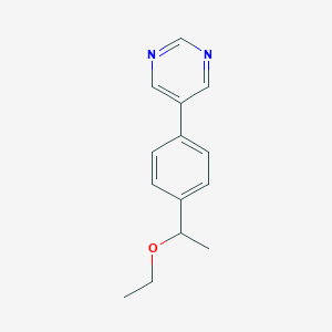 molecular formula C14H16N2O B5927791 5-[4-(1-ethoxyethyl)phenyl]pyrimidine 
