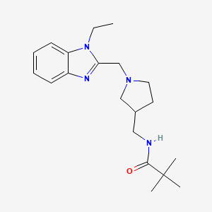 molecular formula C20H30N4O B5927801 N-({1-[(1-ethyl-1H-benzimidazol-2-yl)methyl]pyrrolidin-3-yl}methyl)-2,2-dimethylpropanamide 