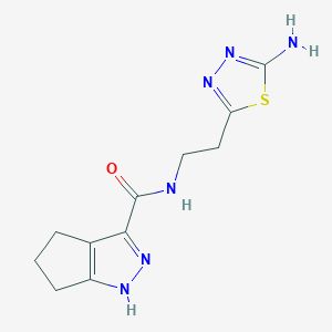 molecular formula C11H14N6OS B5927861 N-[2-(5-amino-1,3,4-thiadiazol-2-yl)ethyl]-1,4,5,6-tetrahydrocyclopenta[c]pyrazole-3-carboxamide 
