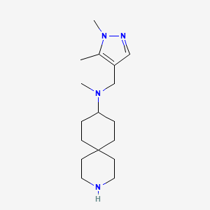 molecular formula C17H30N4 B5927964 N-[(1,5-dimethylpyrazol-4-yl)methyl]-N-methyl-3-azaspiro[5.5]undecan-9-amine 