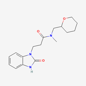 molecular formula C17H23N3O3 B5927992 N-methyl-3-(2-oxo-2,3-dihydro-1H-benzimidazol-1-yl)-N-(tetrahydro-2H-pyran-2-ylmethyl)propanamide 