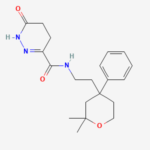 molecular formula C20H27N3O3 B5928022 N-[2-(2,2-dimethyl-4-phenyltetrahydro-2H-pyran-4-yl)ethyl]-6-oxo-1,4,5,6-tetrahydropyridazine-3-carboxamide 