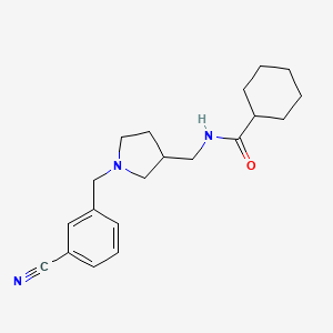 molecular formula C20H27N3O B5928145 N-{[1-(3-cyanobenzyl)pyrrolidin-3-yl]methyl}cyclohexanecarboxamide 