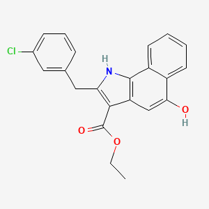 ethyl 2-[(3-chlorophenyl)methyl]-5-hydroxy-1H-benzo[g]indole-3-carboxylate