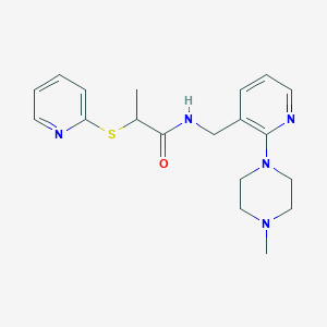 molecular formula C19H25N5OS B5928311 N-{[2-(4-methylpiperazin-1-yl)pyridin-3-yl]methyl}-2-(pyridin-2-ylthio)propanamide 