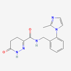 molecular formula C16H17N5O2 B5928341 N-[2-(2-methyl-1H-imidazol-1-yl)benzyl]-6-oxo-1,4,5,6-tetrahydropyridazine-3-carboxamide 