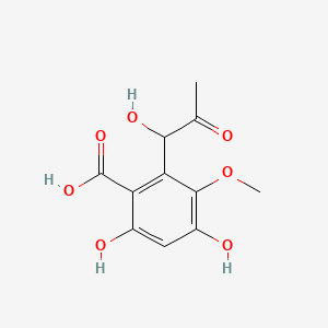 4,6-Dihydroxy-2-(1-hydroxy-2-oxopropyl)-3-methoxybenzoic acid