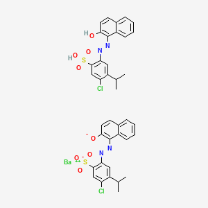 Barium(2+);5-chloro-2-[(2-hydroxynaphthalen-1-yl)diazenyl]-4-propan-2-ylbenzenesulfonic acid;5-chloro-2-[(2-oxidonaphthalen-1-yl)diazenyl]-4-propan-2-ylbenzenesulfonate