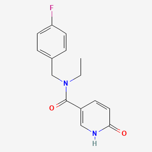 molecular formula C15H15FN2O2 B5928525 N-ethyl-N-(4-fluorobenzyl)-6-oxo-1,6-dihydropyridine-3-carboxamide 