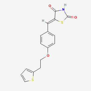 (5Z)-5-[[4-(2-thiophen-2-ylethoxy)phenyl]methylidene]-1,3-thiazolidine-2,4-dione