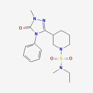 molecular formula C17H25N5O3S B5928531 N-ethyl-N-methyl-3-(1-methyl-5-oxo-4-phenyl-4,5-dihydro-1H-1,2,4-triazol-3-yl)piperidine-1-sulfonamide 
