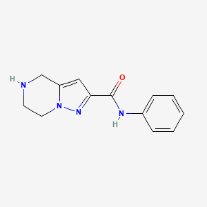 molecular formula C13H14N4O B5928648 N-phenyl-4,5,6,7-tetrahydropyrazolo[1,5-a]pyrazine-2-carboxamide hydrochloride 