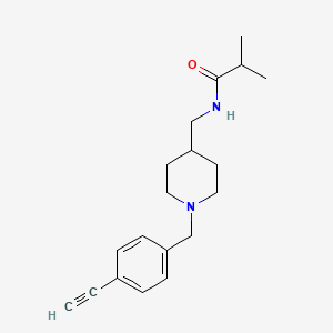 molecular formula C19H26N2O B5928707 N-{[1-(4-ethynylbenzyl)piperidin-4-yl]methyl}-2-methylpropanamide 
