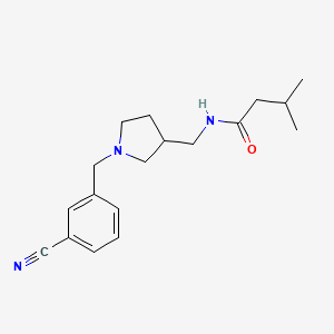 molecular formula C18H25N3O B5928867 N-{[1-(3-cyanobenzyl)pyrrolidin-3-yl]methyl}-3-methylbutanamide 