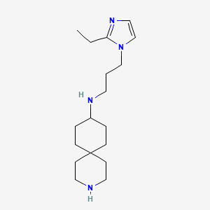 molecular formula C18H32N4 B5929049 N-[3-(2-ethyl-1H-imidazol-1-yl)propyl]-3-azaspiro[5.5]undecan-9-amine dihydrochloride 