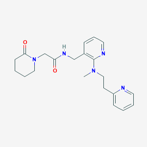 molecular formula C21H27N5O2 B5929066 N-({2-[methyl(2-pyridin-2-ylethyl)amino]pyridin-3-yl}methyl)-2-(2-oxopiperidin-1-yl)acetamide 