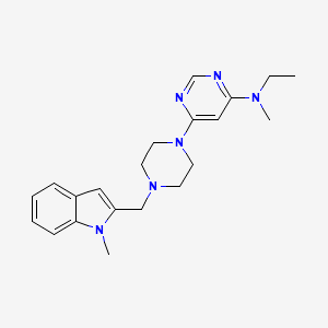 molecular formula C21H28N6 B5929244 N-ethyl-N-methyl-6-{4-[(1-methyl-1H-indol-2-yl)methyl]piperazin-1-yl}pyrimidin-4-amine 