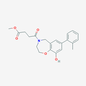 molecular formula C21H23NO5 B5929295 methyl 4-[9-hydroxy-7-(2-methylphenyl)-2,3-dihydro-1,4-benzoxazepin-4(5H)-yl]-4-oxobutanoate 