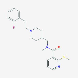 molecular formula C22H28FN3OS B5929322 N-[[1-[2-(2-fluorophenyl)ethyl]piperidin-4-yl]methyl]-N-methyl-2-methylsulfanylpyridine-3-carboxamide 