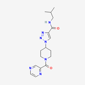 molecular formula C17H23N7O2 B5929361 N-isobutyl-1-[1-(pyrazin-2-ylcarbonyl)piperidin-4-yl]-1H-1,2,3-triazole-4-carboxamide 