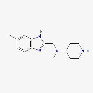 molecular formula C15H22N4 B5929366 N-methyl-N-[(5-methyl-1H-benzimidazol-2-yl)methyl]-4-piperidinamine dihydrochloride 