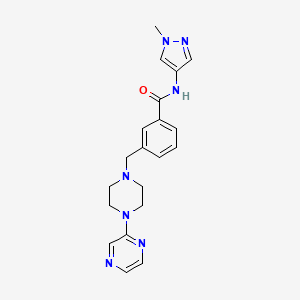 molecular formula C20H23N7O B5929471 N-(1-methyl-1H-pyrazol-4-yl)-3-[(4-pyrazin-2-ylpiperazin-1-yl)methyl]benzamide 
