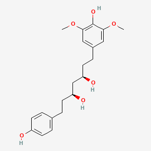 molecular formula C21H28O6 B592949 Diarylcomosol III 