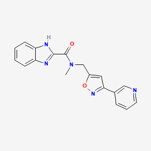 molecular formula C18H15N5O2 B5929581 N-methyl-N-[(3-pyridin-3-ylisoxazol-5-yl)methyl]-1H-benzimidazole-2-carboxamide 