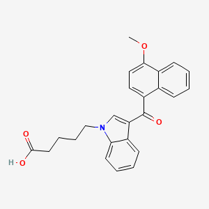 molecular formula C25H23NO4 B592964 5-[3-(4-methoxynaphthalene-1-carbonyl)indol-1-yl]pentanoic acid CAS No. 1537889-08-9