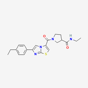 molecular formula C21H24N4O2S B5929662 N-ethyl-1-{[6-(4-ethylphenyl)imidazo[2,1-b][1,3]thiazol-3-yl]carbonyl}pyrrolidine-3-carboxamide 