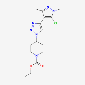 molecular formula C15H21ClN6O2 B5929798 ethyl 4-[4-(5-chloro-1,3-dimethyl-1H-pyrazol-4-yl)-1H-1,2,3-triazol-1-yl]piperidine-1-carboxylate 
