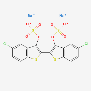 Disodium;[5-chloro-2-(5-chloro-4,7-dimethyl-3-sulfonatooxy-1-benzothiophen-2-yl)-4,7-dimethyl-1-benzothiophen-3-yl] sulfate