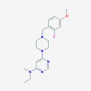 molecular formula C19H26FN5O B5929913 N-ethyl-6-[4-(2-fluoro-4-methoxybenzyl)piperazin-1-yl]-N-methylpyrimidin-4-amine 