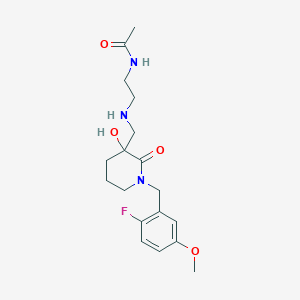molecular formula C18H26FN3O4 B5929958 N-[2-({[1-(2-fluoro-5-methoxybenzyl)-3-hydroxy-2-oxopiperidin-3-yl]methyl}amino)ethyl]acetamide 