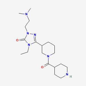 molecular formula C19H34N6O2 B5929965 2-[2-(dimethylamino)ethyl]-4-ethyl-5-[1-(4-piperidinylcarbonyl)-3-piperidinyl]-2,4-dihydro-3H-1,2,4-triazol-3-one dihydrochloride 