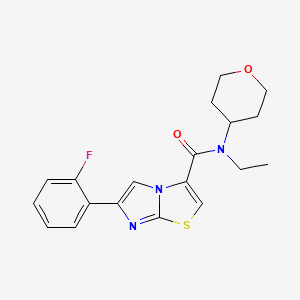 molecular formula C19H20FN3O2S B5929980 N-ethyl-6-(2-fluorophenyl)-N-(tetrahydro-2H-pyran-4-yl)imidazo[2,1-b][1,3]thiazole-3-carboxamide 