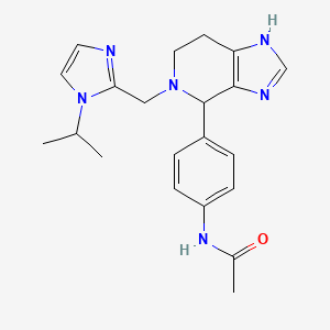 molecular formula C21H26N6O B5930039 N-(4-{5-[(1-isopropyl-1H-imidazol-2-yl)methyl]-4,5,6,7-tetrahydro-1H-imidazo[4,5-c]pyridin-4-yl}phenyl)acetamide 