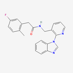 molecular formula C22H19FN4O B5930069 N-{[2-(1H-benzimidazol-1-yl)pyridin-3-yl]methyl}-2-(5-fluoro-2-methylphenyl)acetamide 