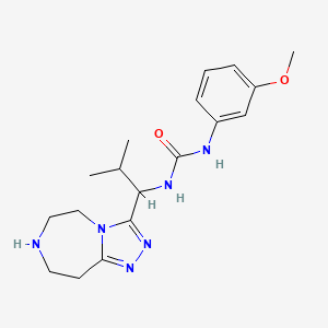molecular formula C18H26N6O2 B5930075 N-(3-methoxyphenyl)-N'-[2-methyl-1-(6,7,8,9-tetrahydro-5H-[1,2,4]triazolo[4,3-d][1,4]diazepin-3-yl)propyl]urea 
