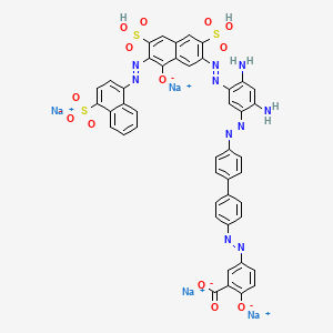 Tetrasodium;5-[[4-[4-[[2,4-diamino-5-[[8-oxido-3,6-disulfo-7-[(4-sulfonatonaphthalen-1-yl)diazenyl]naphthalen-2-yl]diazenyl]phenyl]diazenyl]phenyl]phenyl]diazenyl]-2-oxidobenzoate
